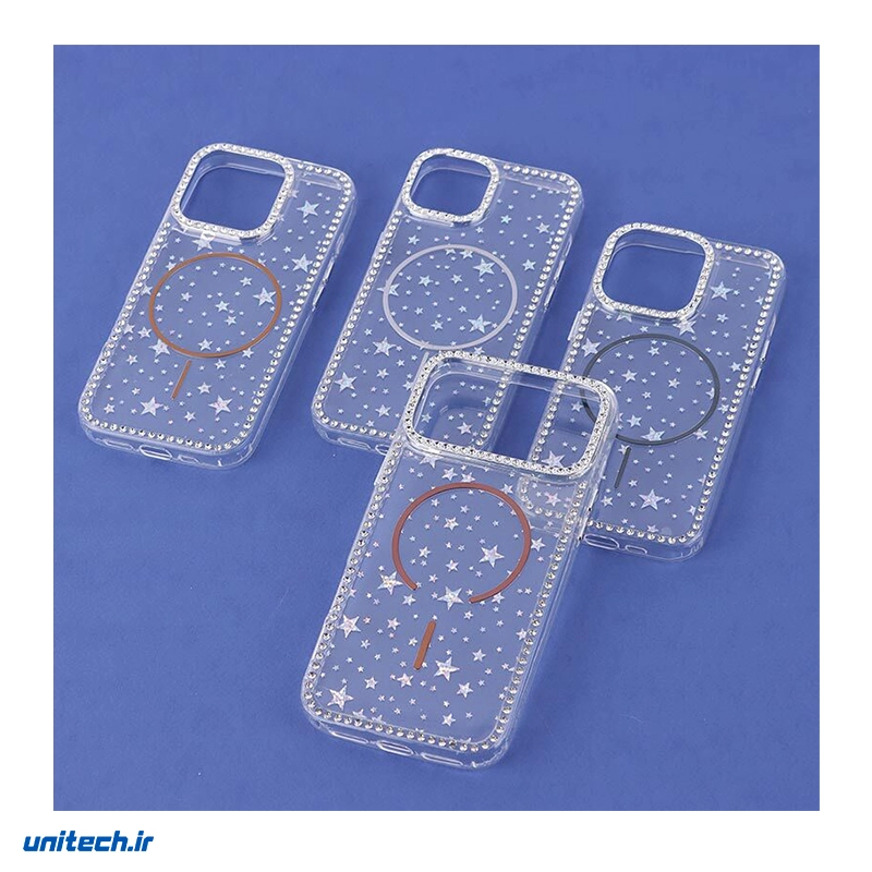 قاب ستاره دور نگین دار طرح مگ سیف مناسب گوشی iPhone 17 Pro Max1